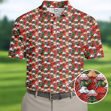 Fun Christmas Colorful Shirts For Men, Naughty Christmas Golf Shirt, Polo ShirtFor Men, Golfing Apparel