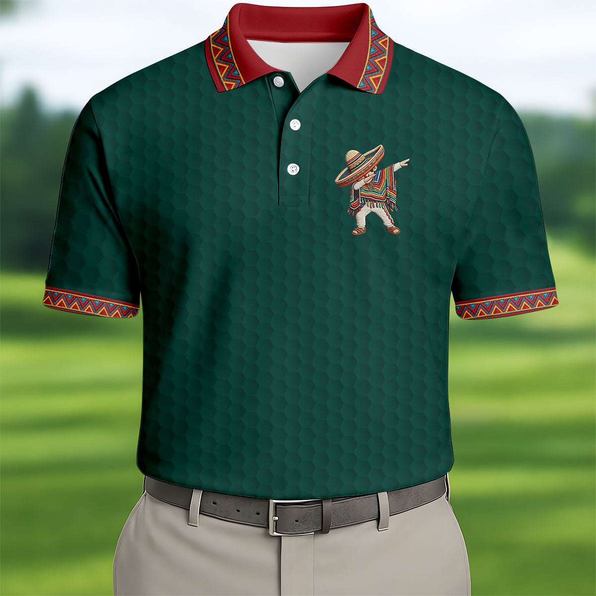 Cinco De Mayo Celebration Golf Ball Pattern Green Golf Shirt, Polo Shirtor Men