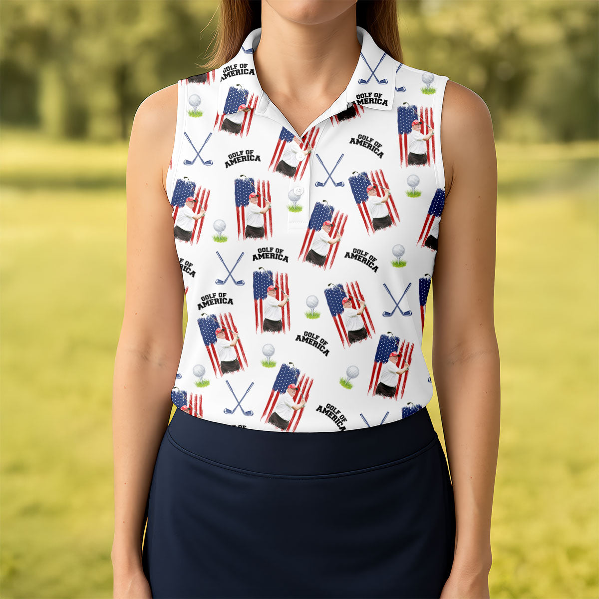 Golf Of America Patriotic Golf Shirt, Fun Women's Golf Shirts, 250 Years 4th Of July Ladies Golf Shirts