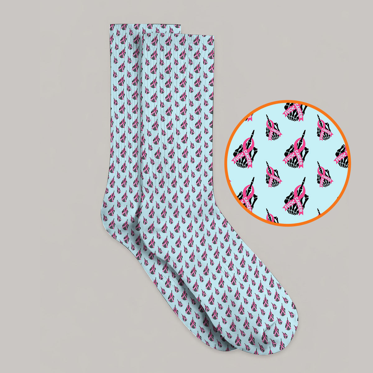 Breast Cancer Awareness Golf Socks, Pink Ribbon Pattern Golf Sock For Breast Cancer Support, Golf Gift For Golfer