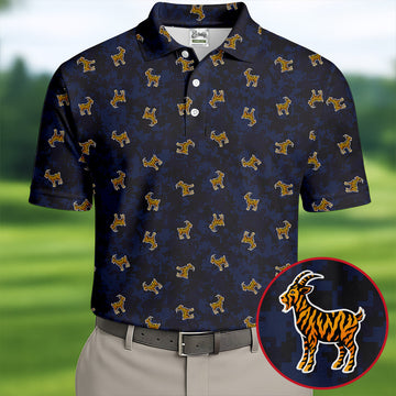 Tiger Goat Digital Camouflage Funny Golf Shirt, Polo Shirtor Men, Golf Shirts For Men