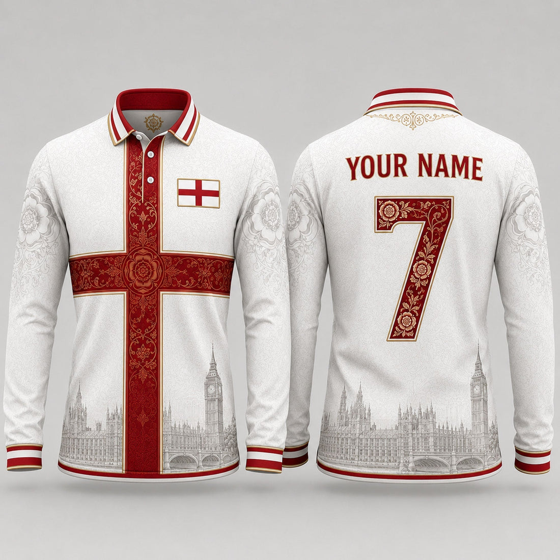 St. George's Cross Fooball Shirt, England Football Flag V-NeckMen Football Lover, Football Gifts