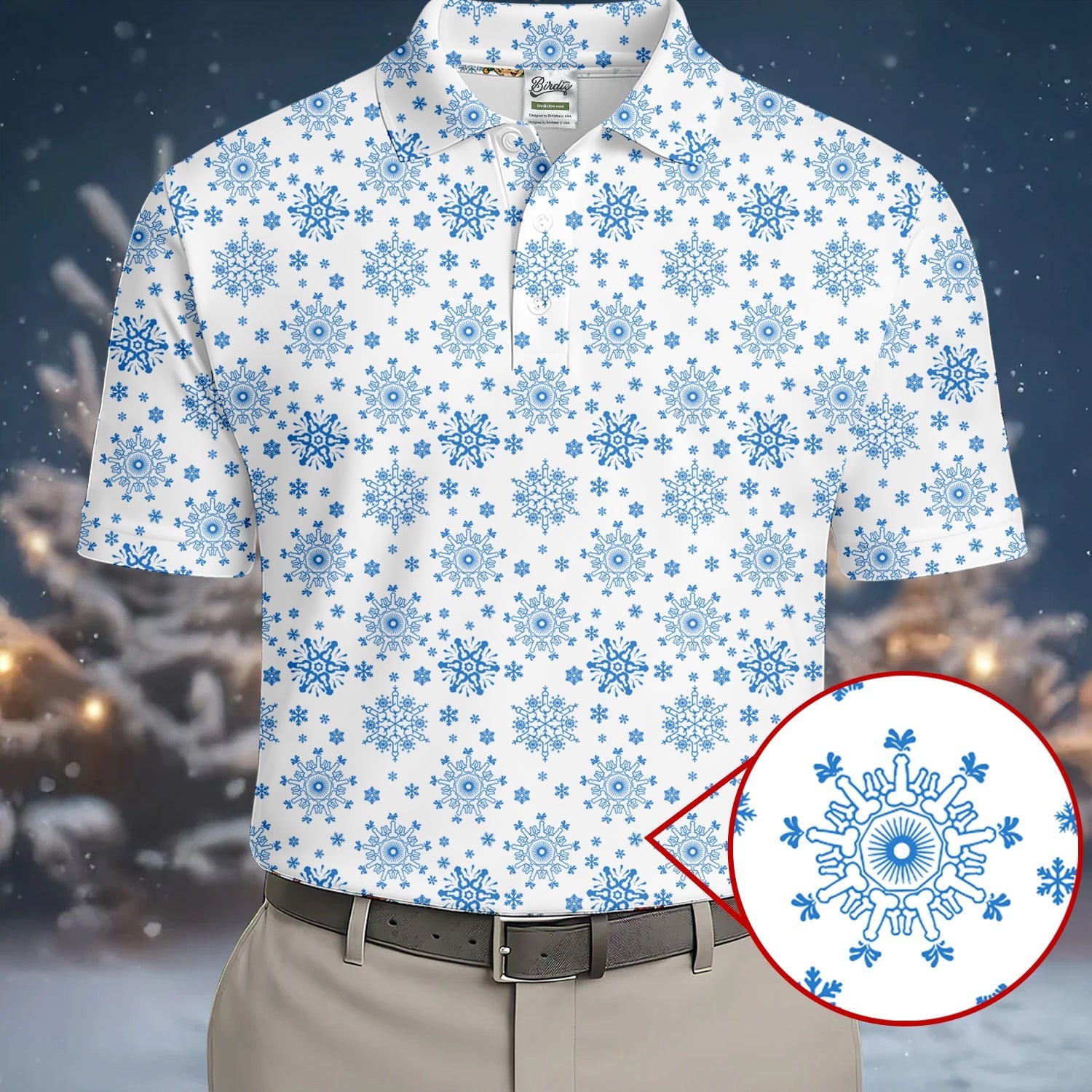 Dirty Funny Adult Humor Snowflakes White Golf Shirt, Fun Men's Golf Polos, Christmas Golf Shirt, Polo Shirtor Men