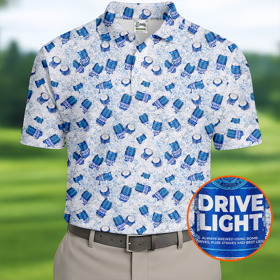 Drive Light Beer Ice Golf And Beer Fun Golf Shirt, Golf Tops For Men, Golf Shirts For Men