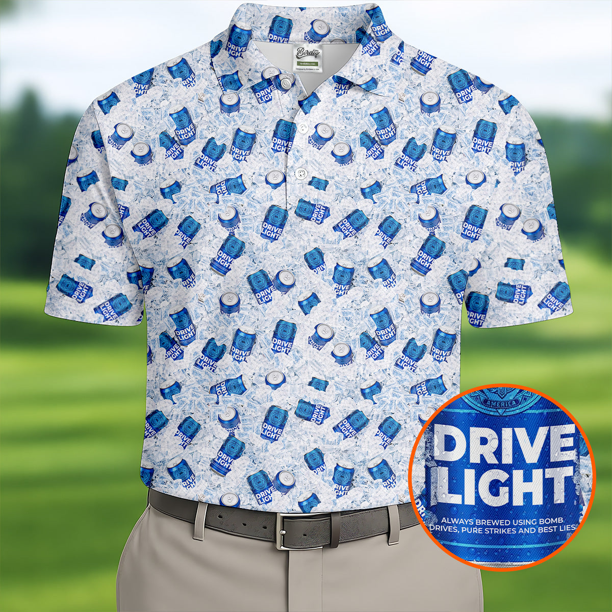 Drive Light Beer Ice Golf And Beer Fun Golf Shirt, Golf Tops For Men, Golf Shirts For Men
