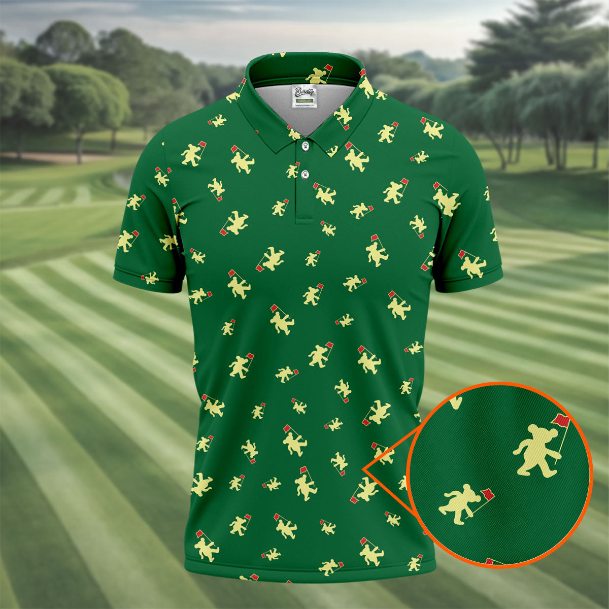 Dancing Bear Golf Tournament Shirt, Golf Shirts For Men, Polo Shirt Men, Golf Gift For Men