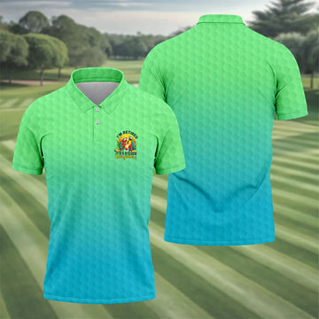 Tropical Retired Parrot Cocktail Golf Polo Shirt, Golf Shirts For Men, Printed Golf Shirts