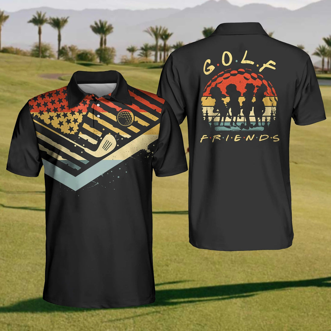 Golf FRIENDS Mens Golf Polo ShirtMens Golf Gift, Golf Gifts For Golfers