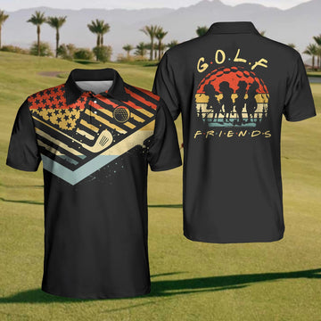 Golf FRIENDS Mens Golf Polo ShirtMens Golf Gift, Golf Gifts For Golfers