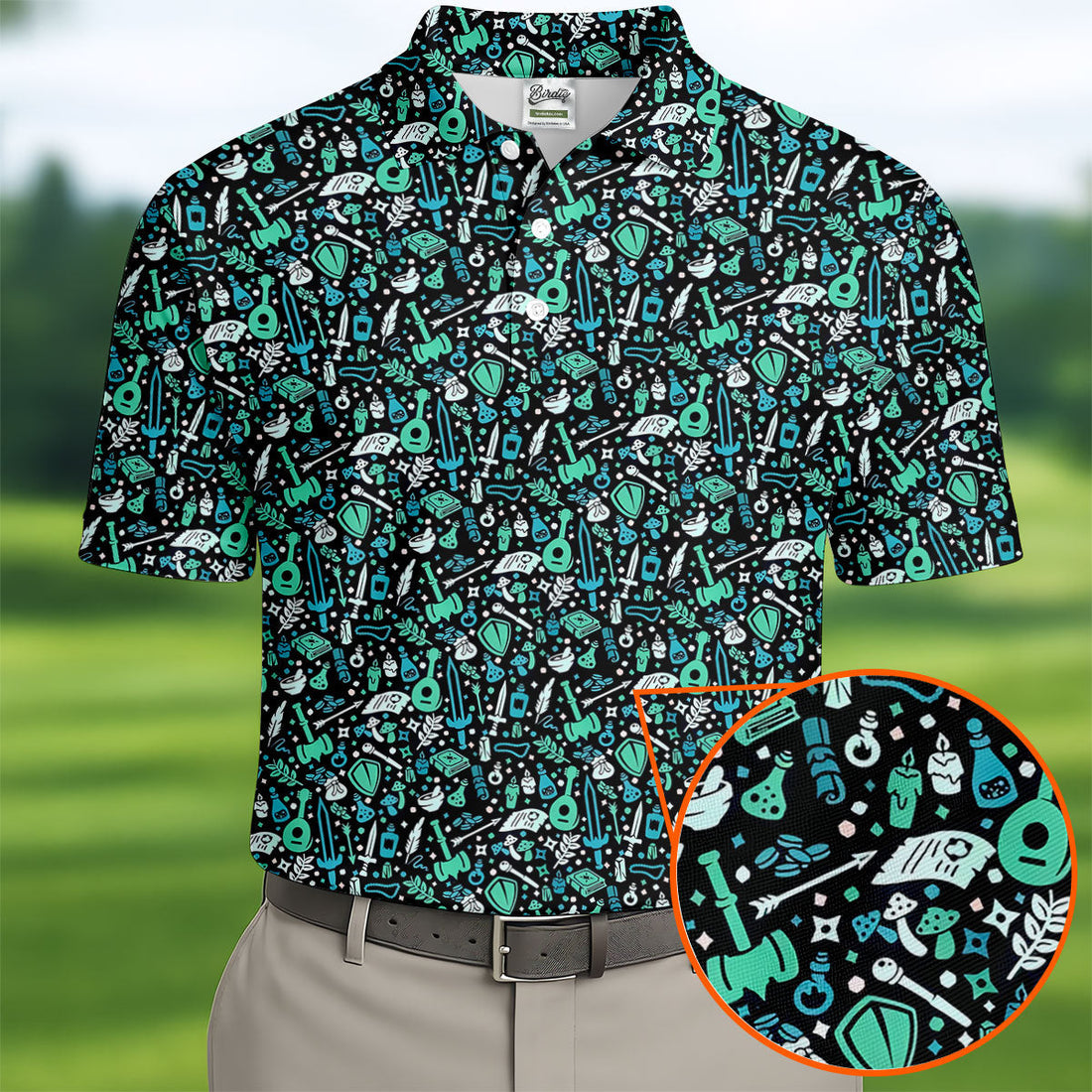 Mystic Items Dragon Game Golf Tops For Men, Polo ShirtFor Men, Golf Shirts For Men