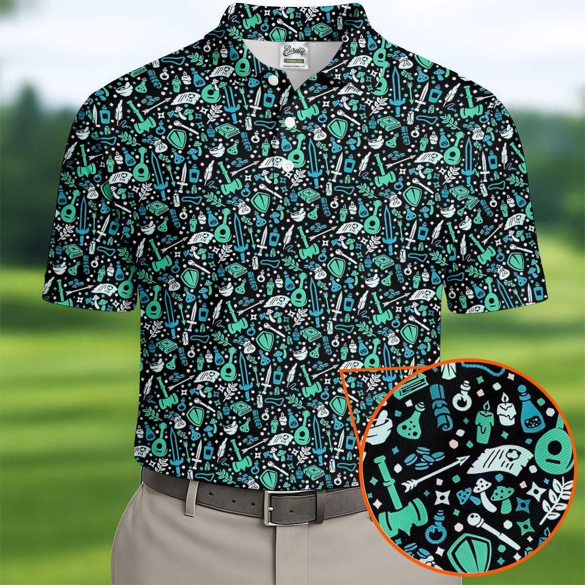 Mystic Items Dragon Game Golf Tops For Men, Polo ShirtFor Men, Golf Shirts For Men