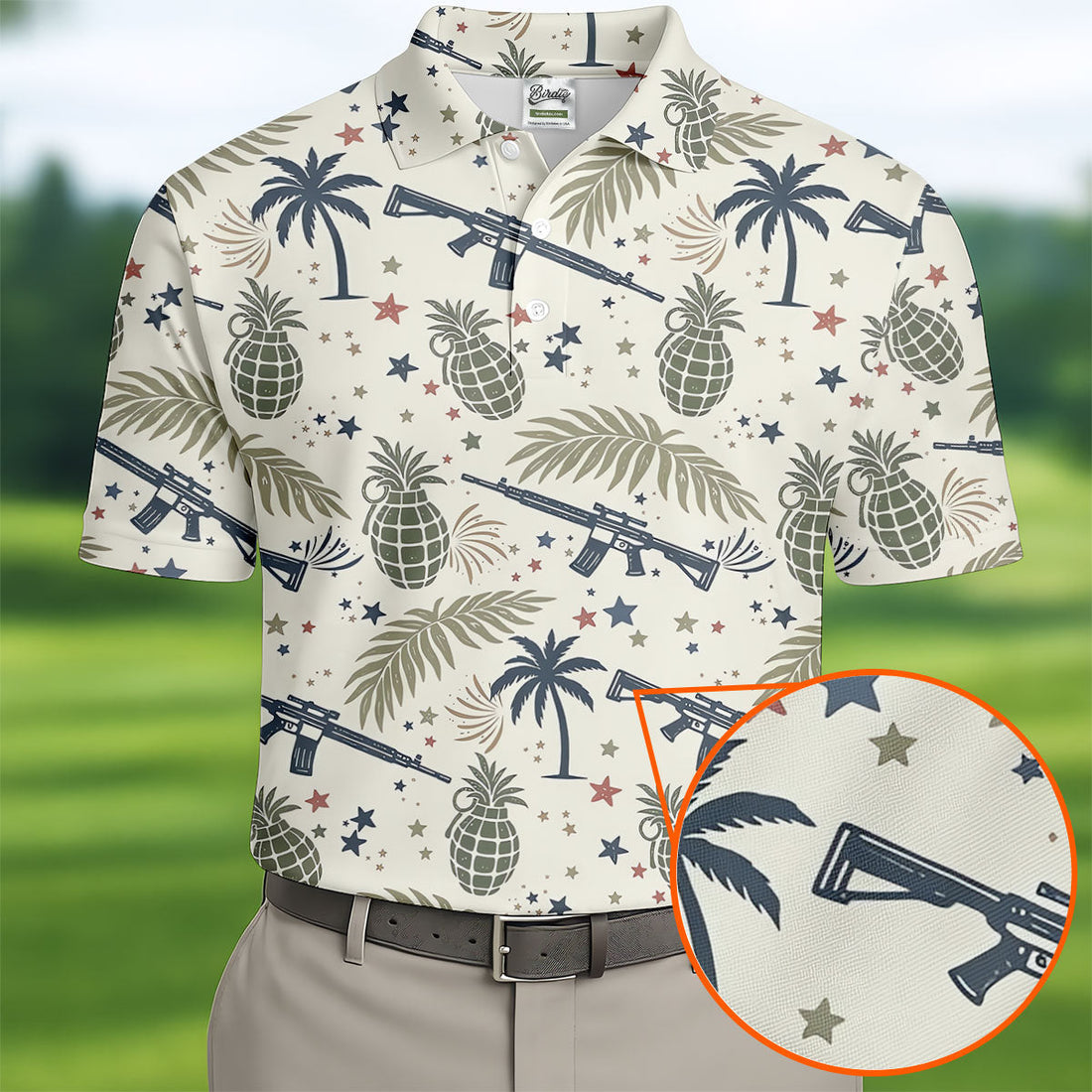 Pineapple Grenade 250 Years Tropical Theme Retro Golf Shirt, Patriotic 4th Of July Polo Shirtor Men