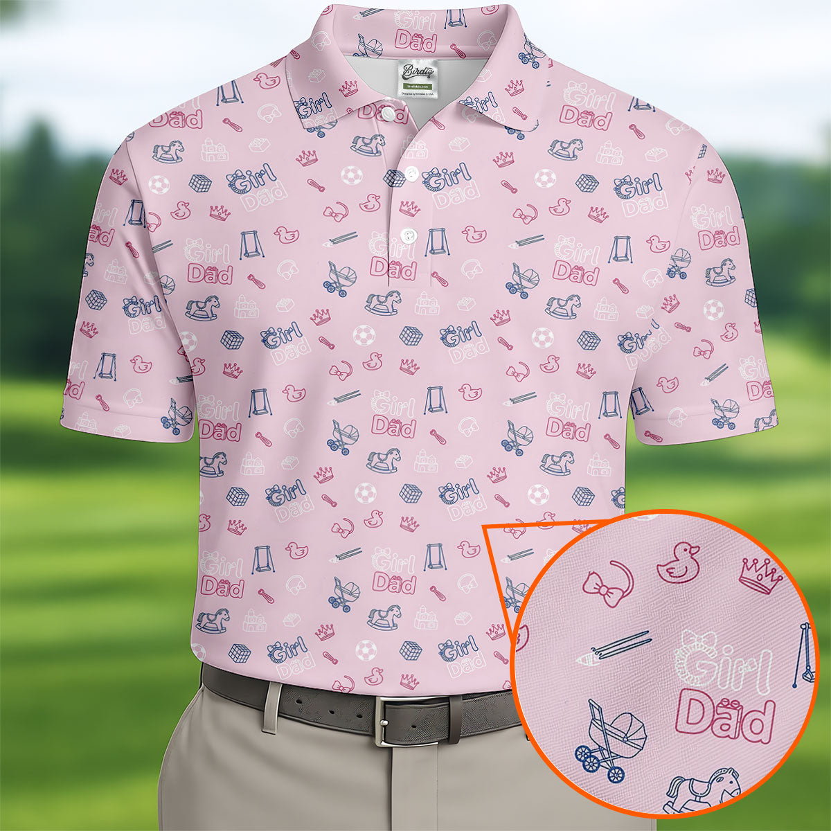 Girl Dad Father's Day Golf Shirt, Cute Golf Outfit, Polo Shirt Men, Golf Gift For Dad