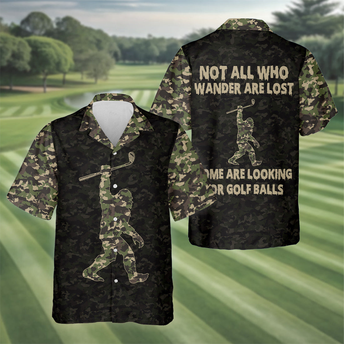 Funny Bigfoot Men's Golf Polo ShirtMens Golf Shirt, Funny Golf Shirt, Gift For Golfers