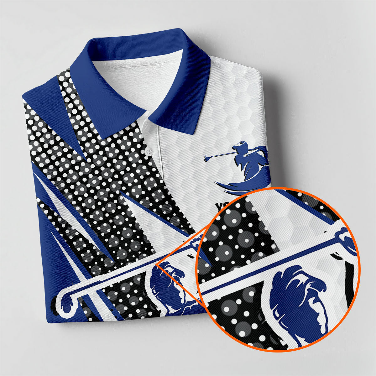 Blue White Women's Golf Tops, Customized Golf Polos, Ladies Golf Polos, Funny Golf Shirt