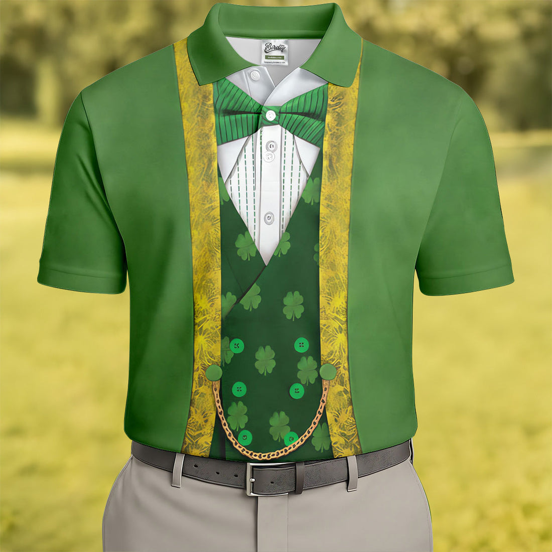St Patrick's Day Leprechaun Costume Print Golf Tops For Men, Polo ShirtFor Men, Golf Shirts For Men