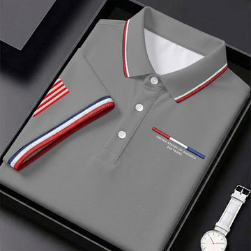 United States Of America 250 Years Grey Golf Shirt, Patriotic Golf Shirt, Golf Shirts For Men