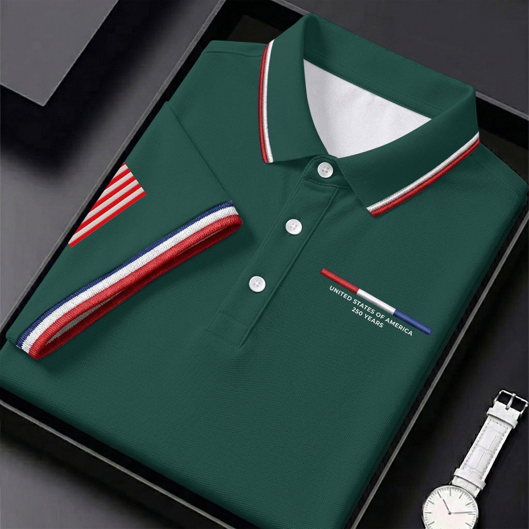 United States Of America 250 Years Green Golf Shirt, Patriotic Golf Shirt, Golf Shirt For Women