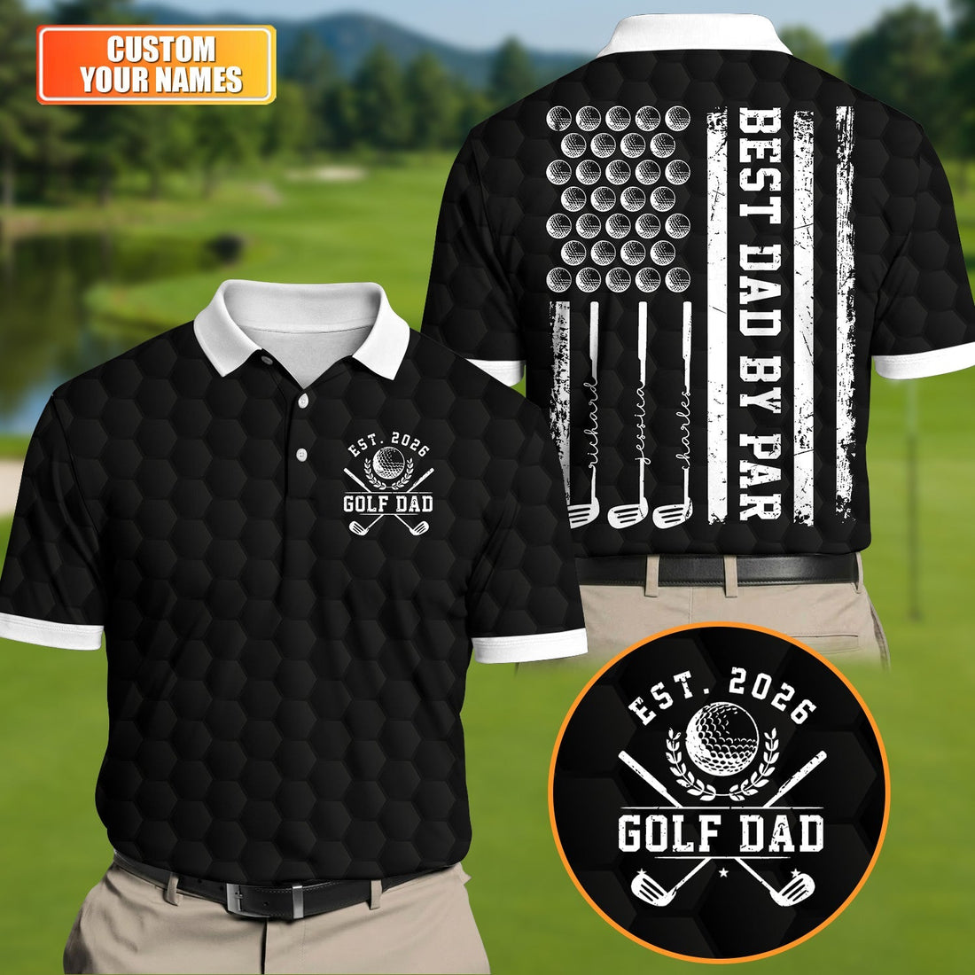 Golf Dad Best Dad By Par Father's Day Golf Shirt, Dad Golf Shirt, Golf Gift For Dad