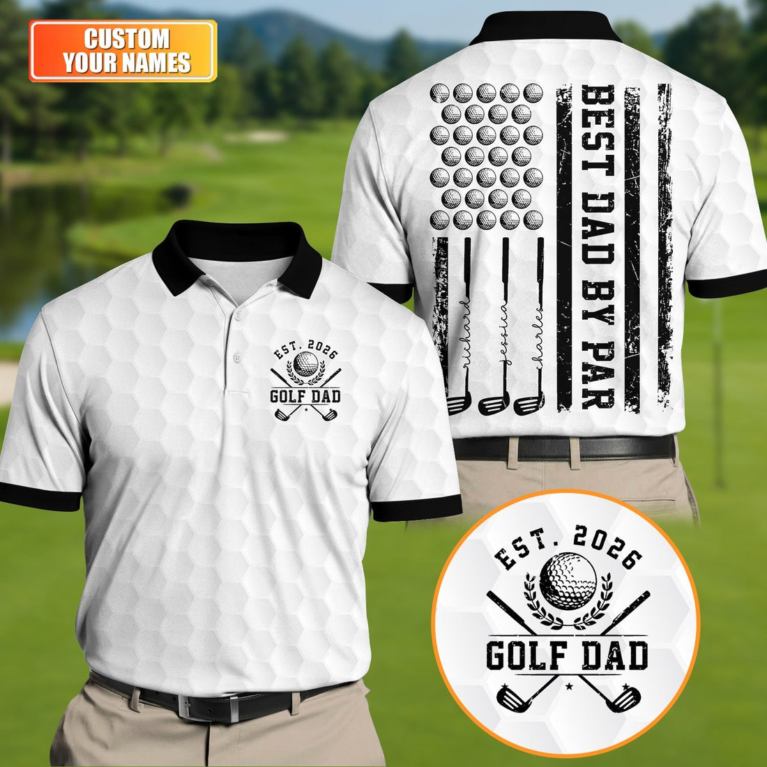 Golf Dad Best Dad By Par Father's Day Golf Shirt, Dad Golf Shirt, Golf Gift For Dad