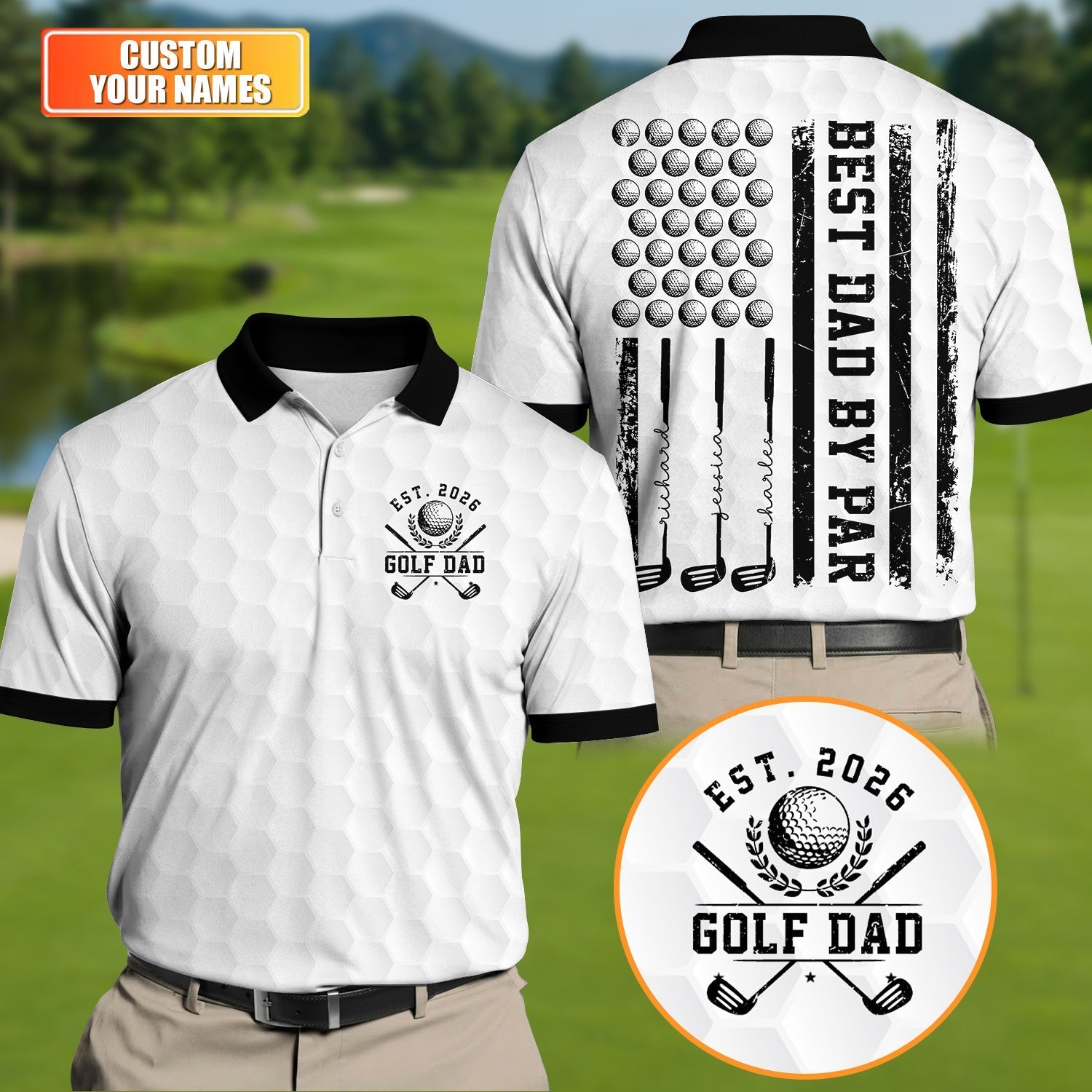 Golf Dad Best Dad By Par Father's Day Golf Shirt, Dad Golf Shirt, Golf Gift For Dad