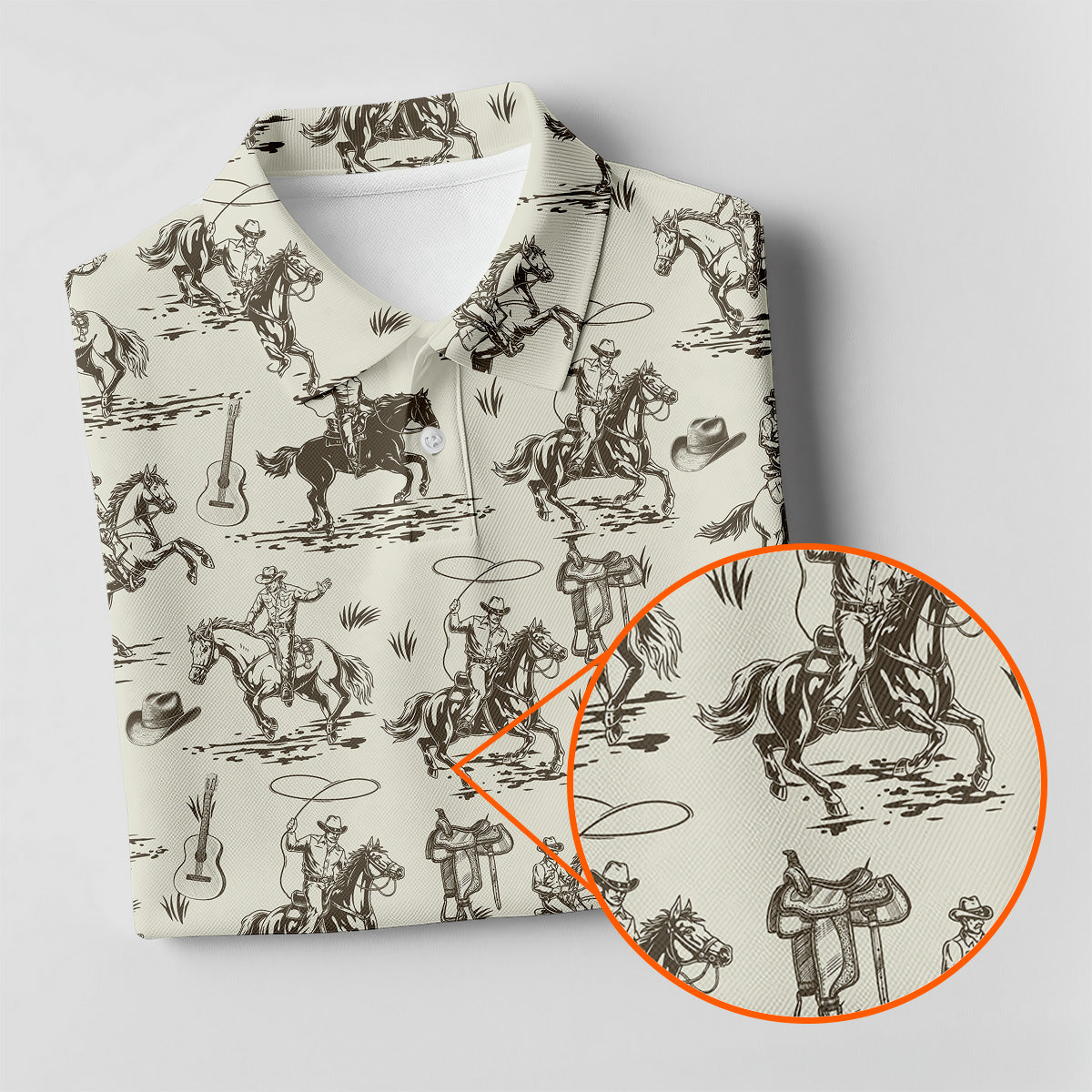 Cowboy Ride Horse Ladies Sleeveless Polo, Golf Polo ShirtLadies Golf Shirts, Golfing Apparel