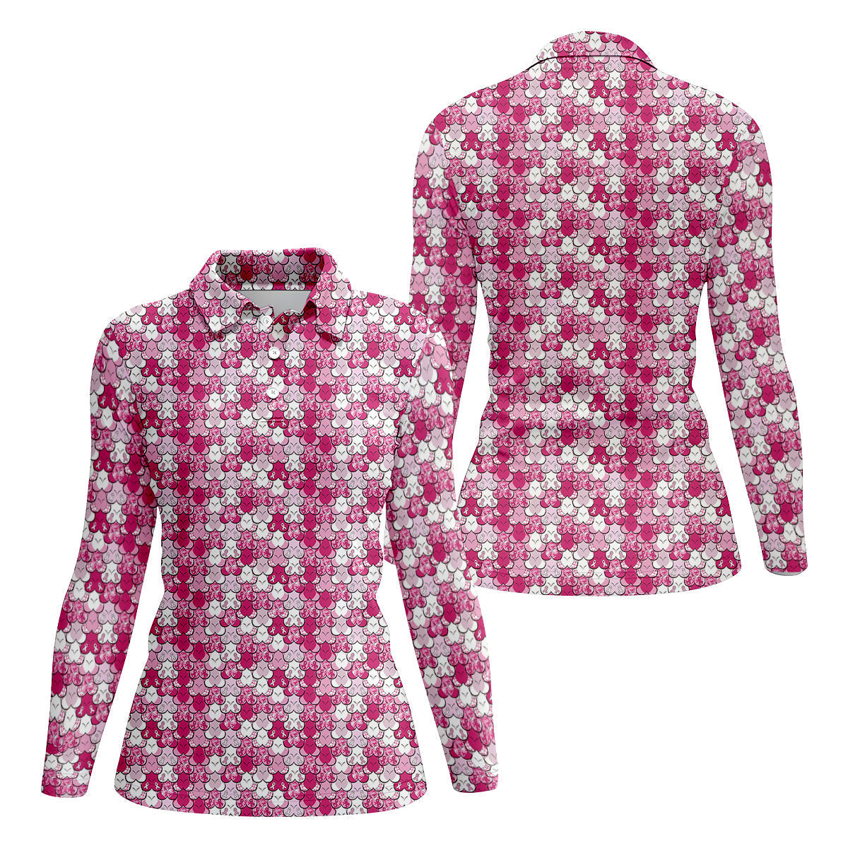 Breast Cancer Golf Shirt, Ladies Long Sleeve Golf Shirts, Ladies Golf Polos, Breast Cancer Awareness Shirt