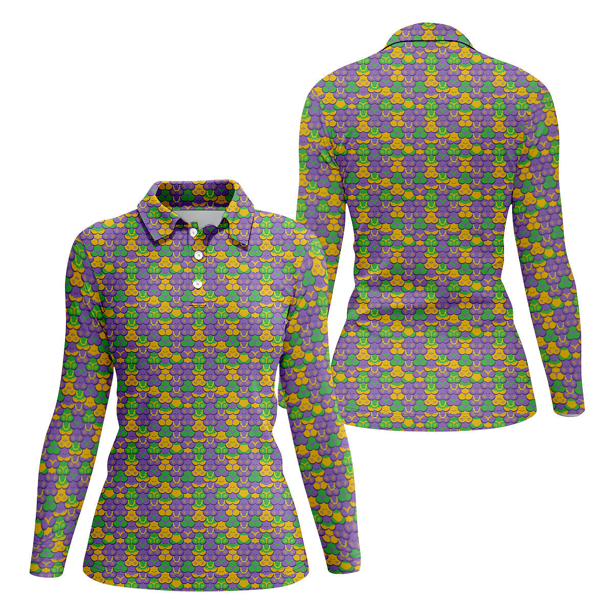 Funny Mardi Gras Women's Golf Polo ShirtFun Womens Golf Shirts, Mardi Gras Polo, Funny Golf Shirt