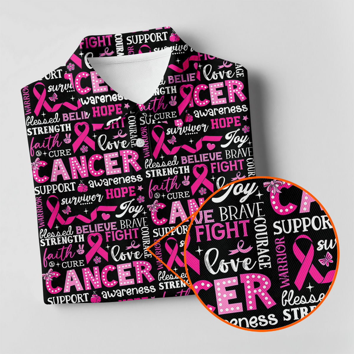Pink Ribbon Breast Cancer Awareness Shirt, Golf Polo Shirtadies Golf Shirts, Golfing Apparel
