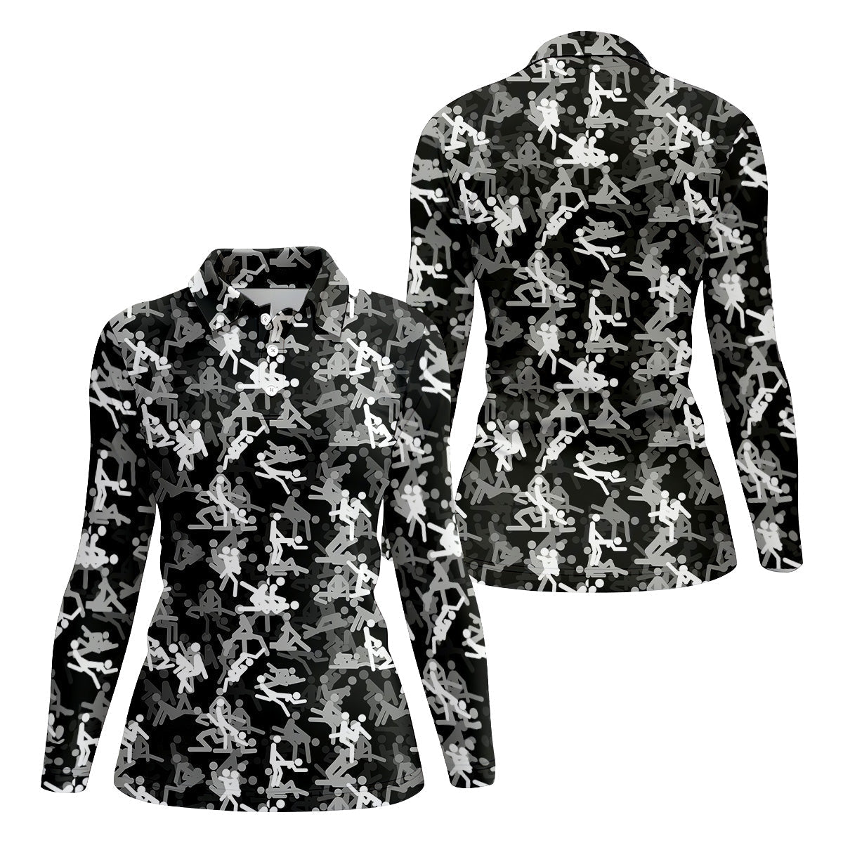 Black And White Funny Couple Womens Golf Shirts, Ladies Golf Polos, Cool Golf Gift