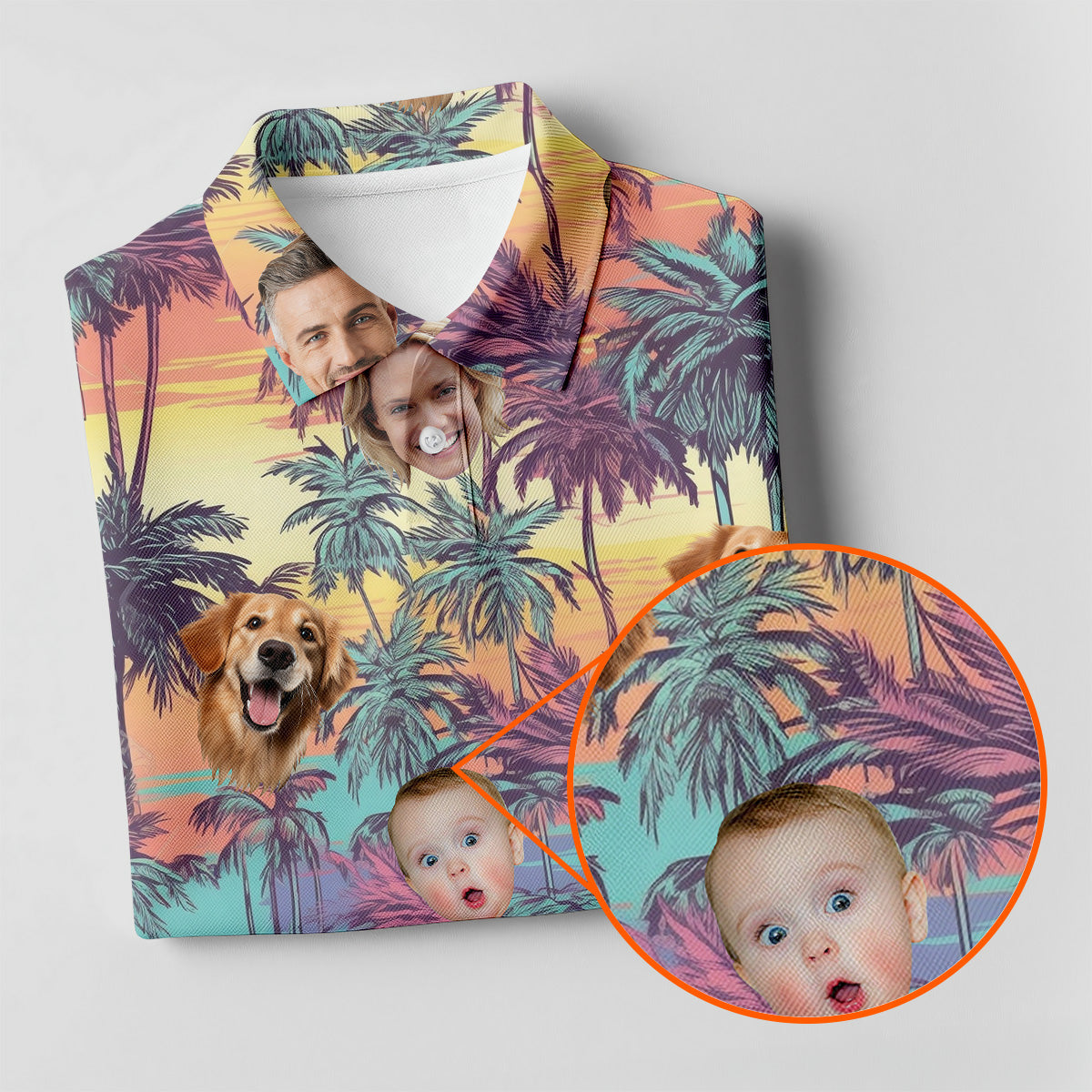 Ladies Palm Tree Shirt, Seamless Pattern, Hawaiian Shirts With Faces, Womens Sleeveless Polo, Ladies Golf Shirts