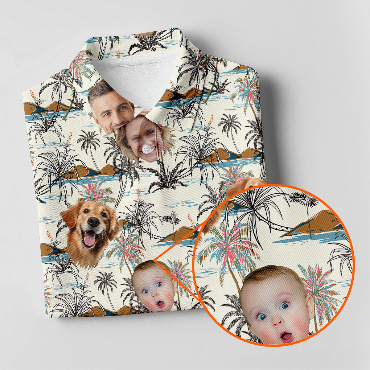 Ladies Palm Tree Shirt, Custom Face Shirt, Sleeveless Polo Shirtns, Ladies Golf Shirts