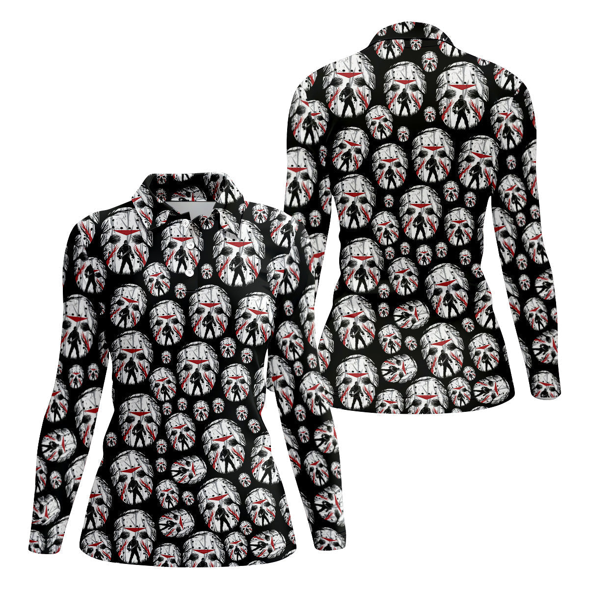 Jason Horror Character Women Golf Shirt, Horror Movie Shirt, Halloween Golf Shirt, Scary Halloween Shirts