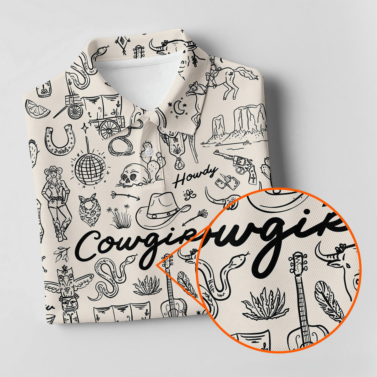Cowgirl Western Golf Shirt, Womens Golf Shirts, Ladies Golf Shirts, Golfing Apparel