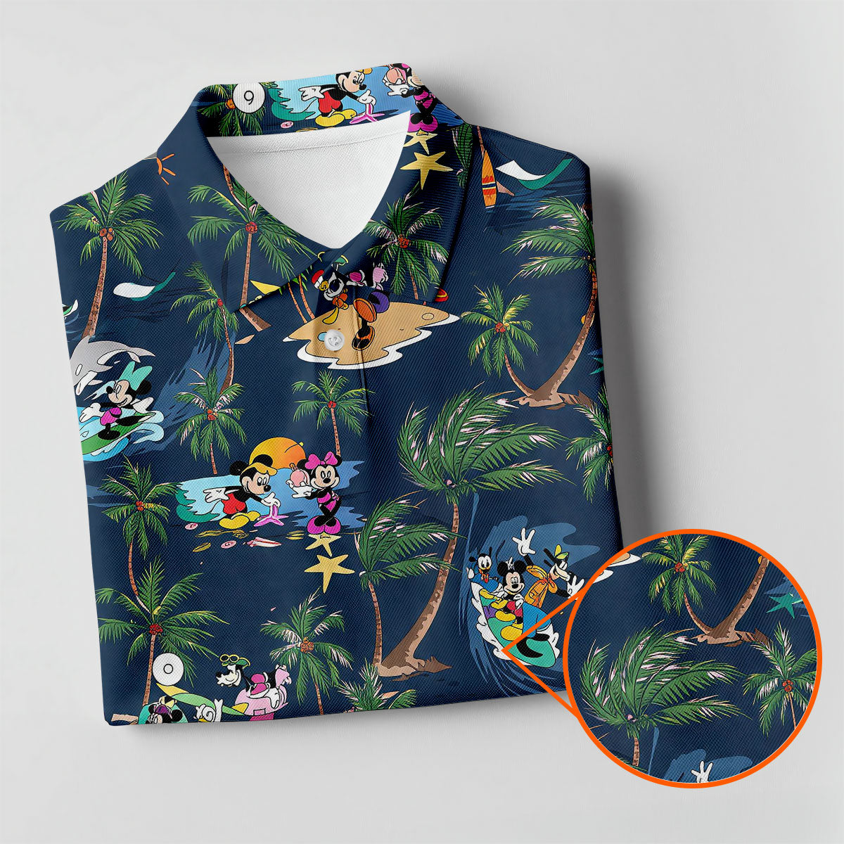 Cartoon Tropical Surf Beach Golf Polo Shirt, Golf Shirts For Women, Women’s Golf Polo