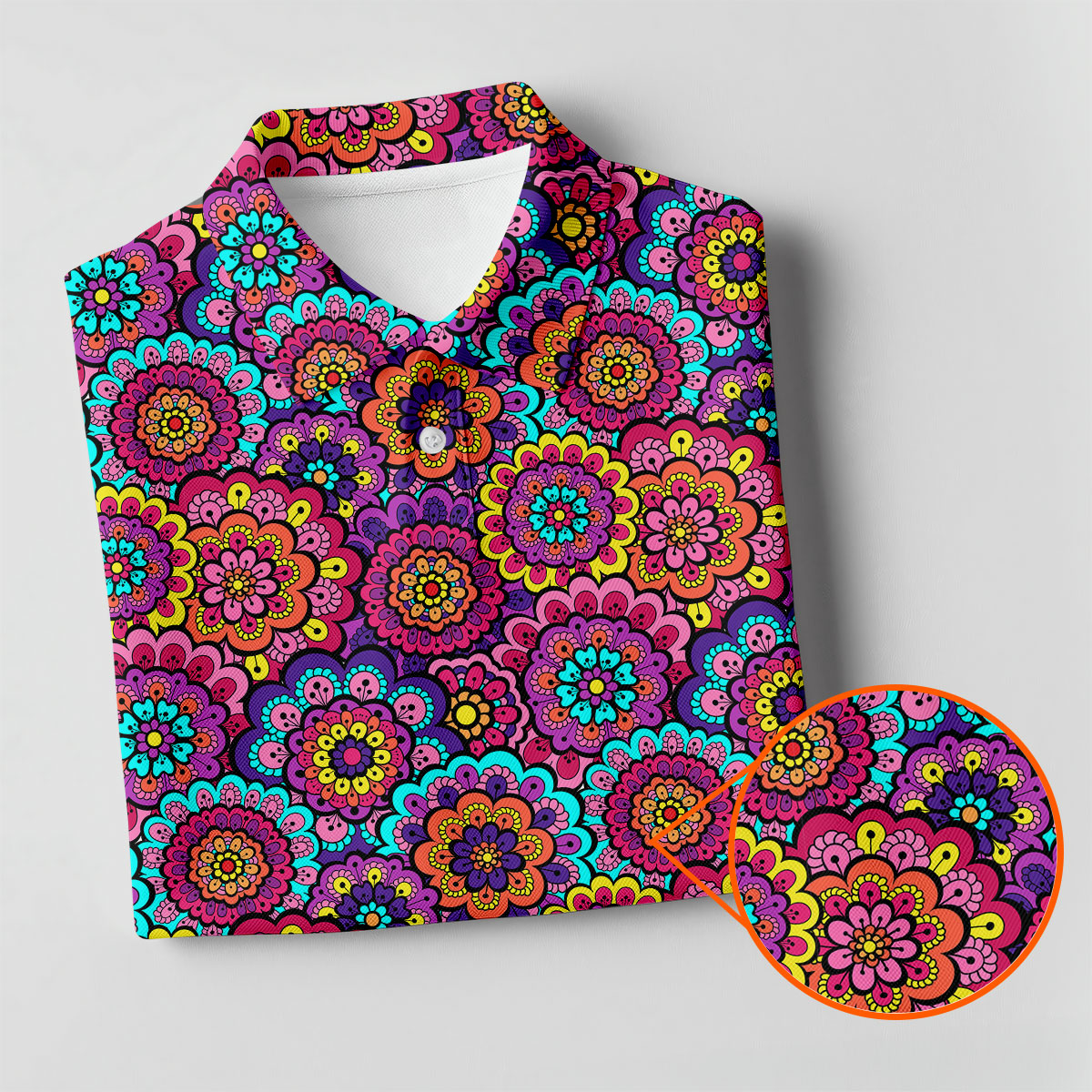 Colorful Mandala Floral Pattern Zip Hoodie, Women's Graphic Hoodie, Hoodies For Women