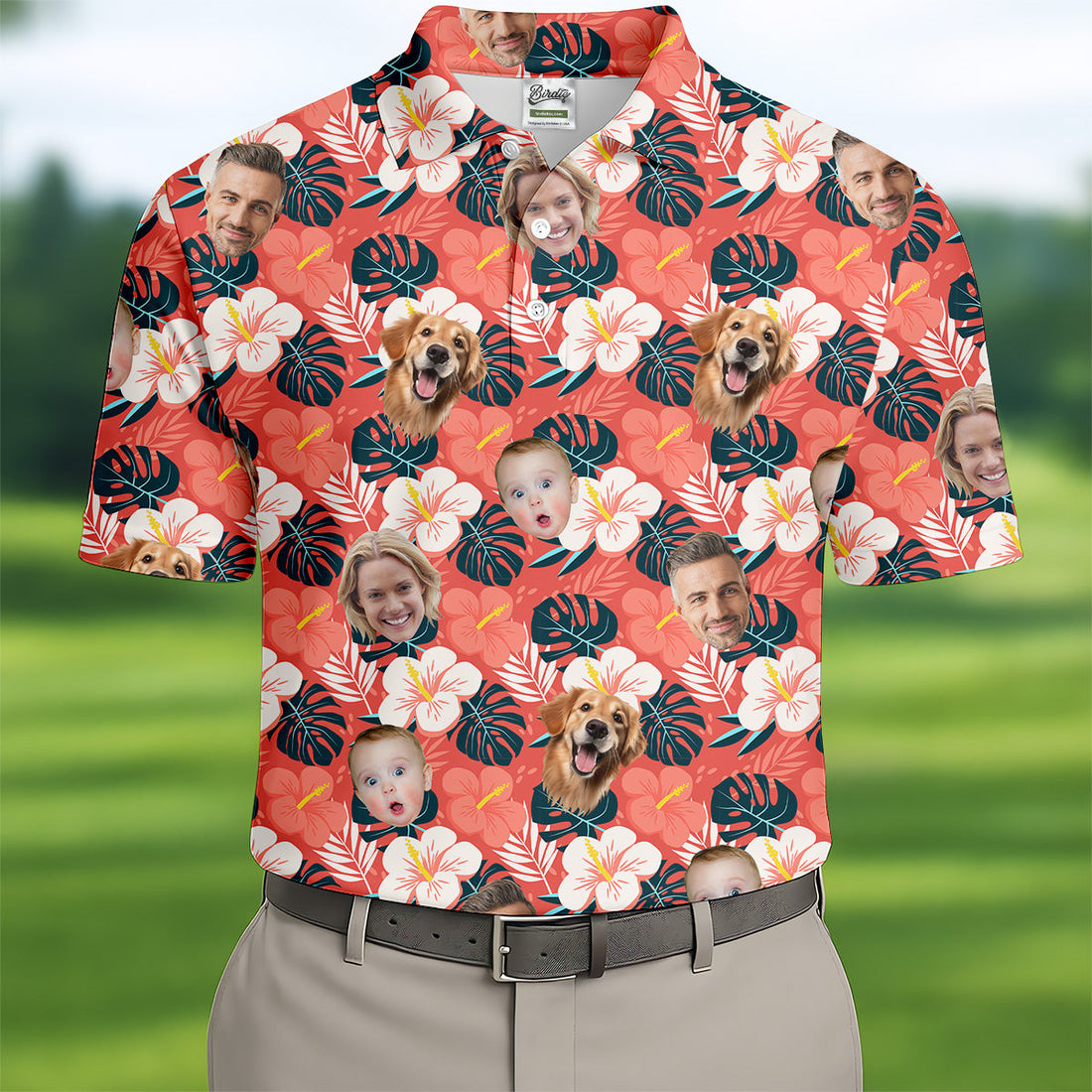 Mens Hawaiian Golf Shirts, Custom Hawaiian Shirt With Face, Men's Long Seeve Golf Shirts, Best Golf Gifts Men