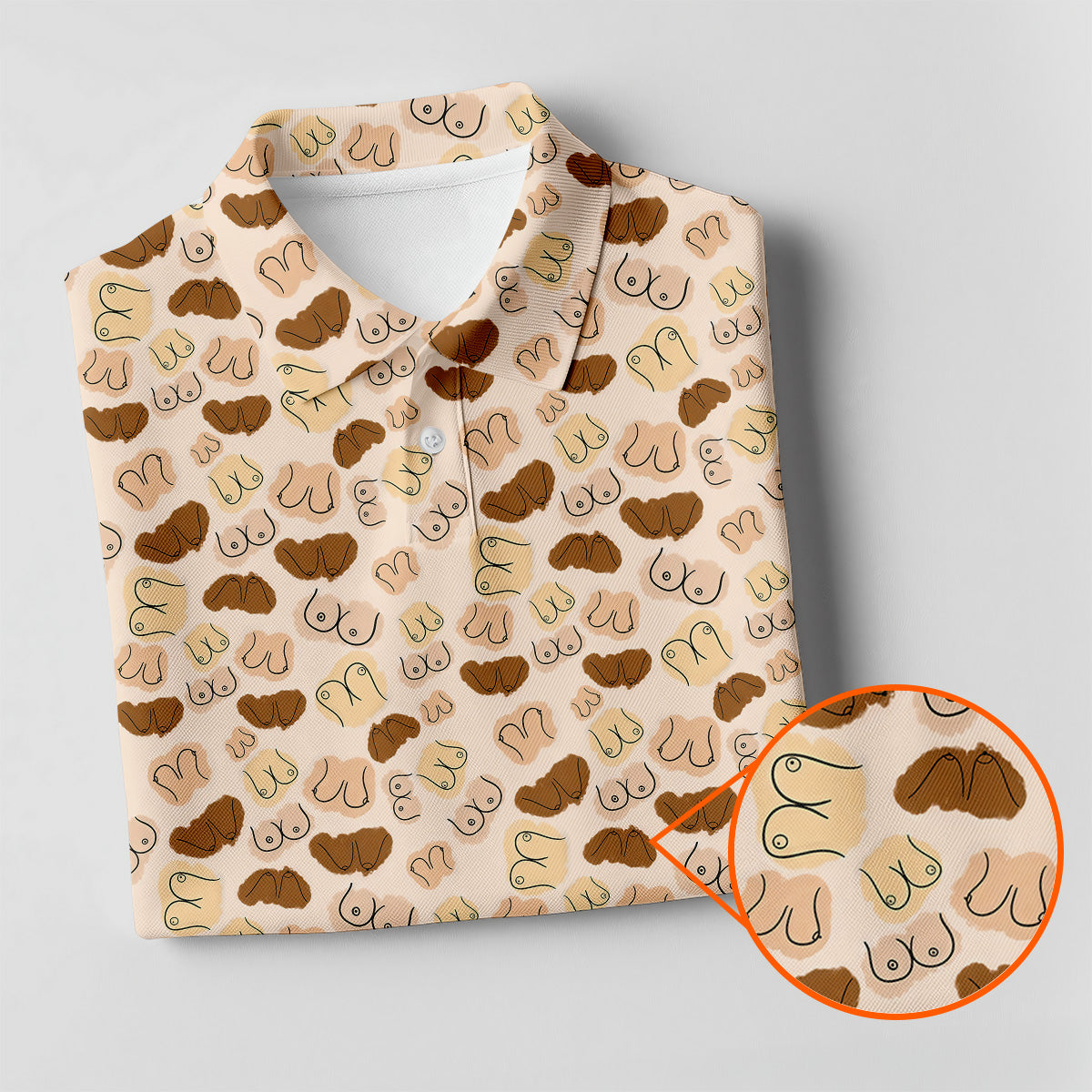 Beige Fun Womens Golf Shirts, Womens Golf Tops, Unique Gift For Golfer, Ladies Golf Polos