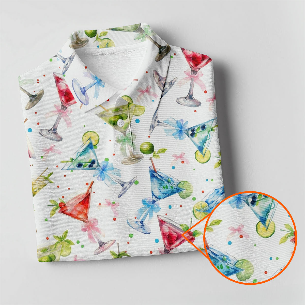 Coquette Martini Cinco De Mayo Celebration Golf Tops For Men, Summer Theme Polo ShirtFor Men
