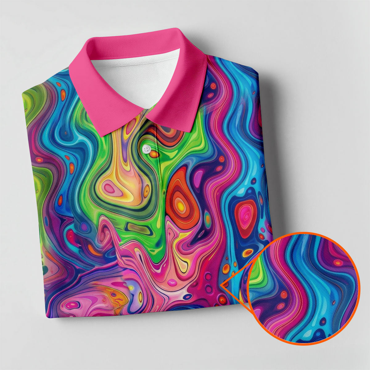 Liquid Marble Colorful Print Golf Tops For Men, Polo Shirt Men, Golf Shirts For Men