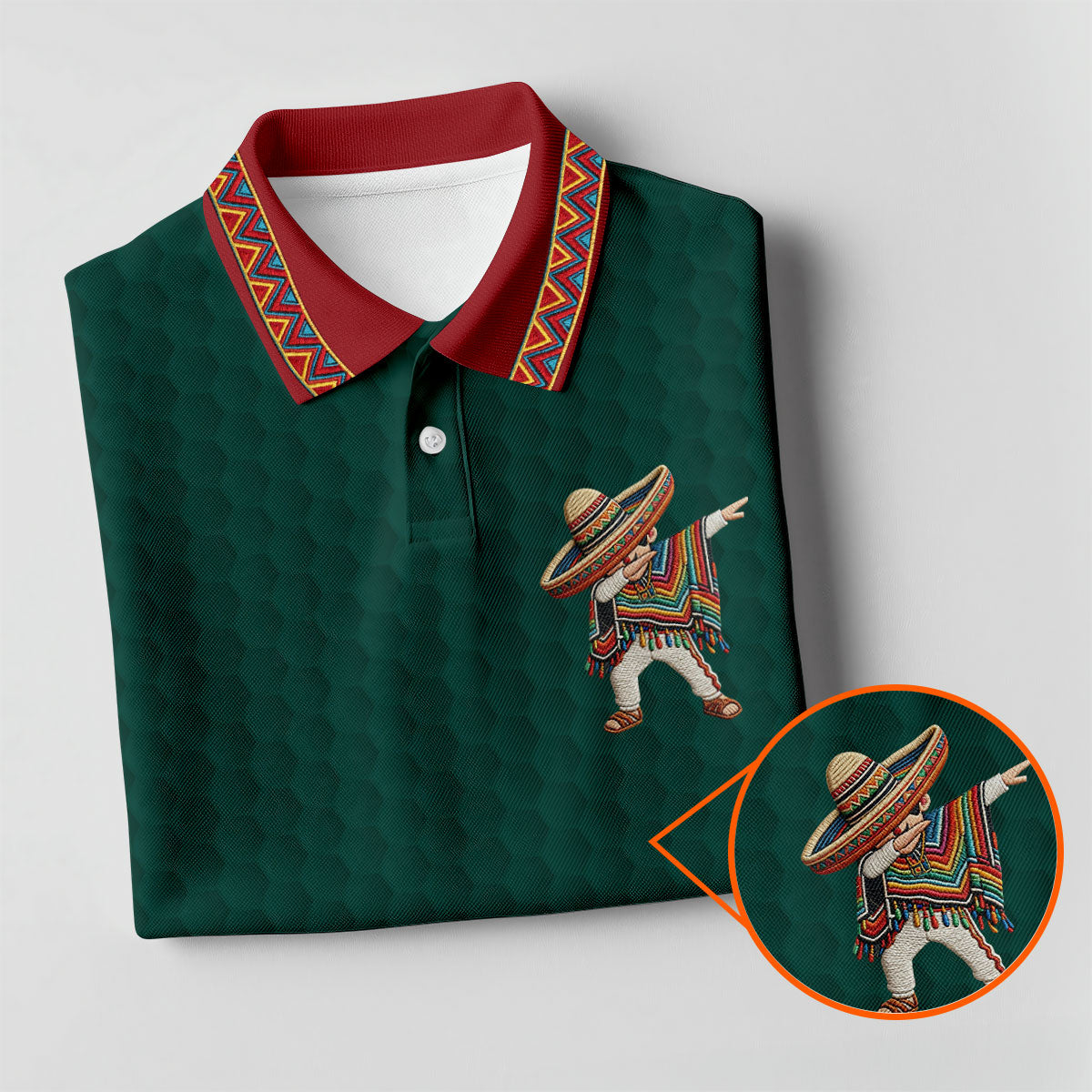 Cinco De Mayo Celebration Golf Ball Pattern Green Golf Shirt, Polo Shirtor Men