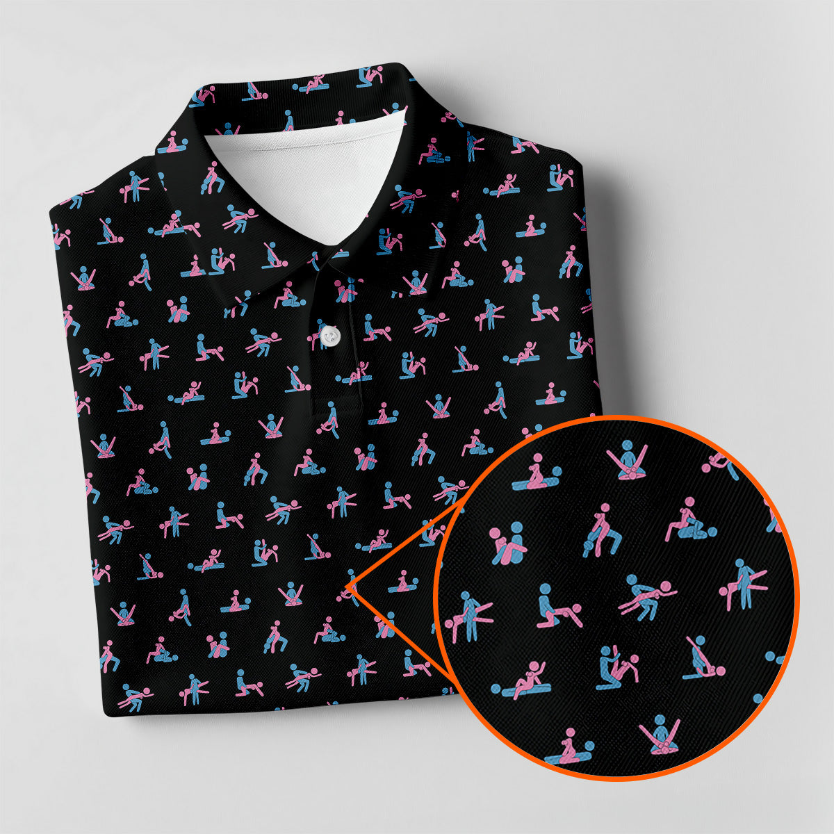 Funny Stick Figure Golf Shirt, Funny Position Couple Golf Shirt, Matching Golf Shirt, His And Hers Golf Shirts