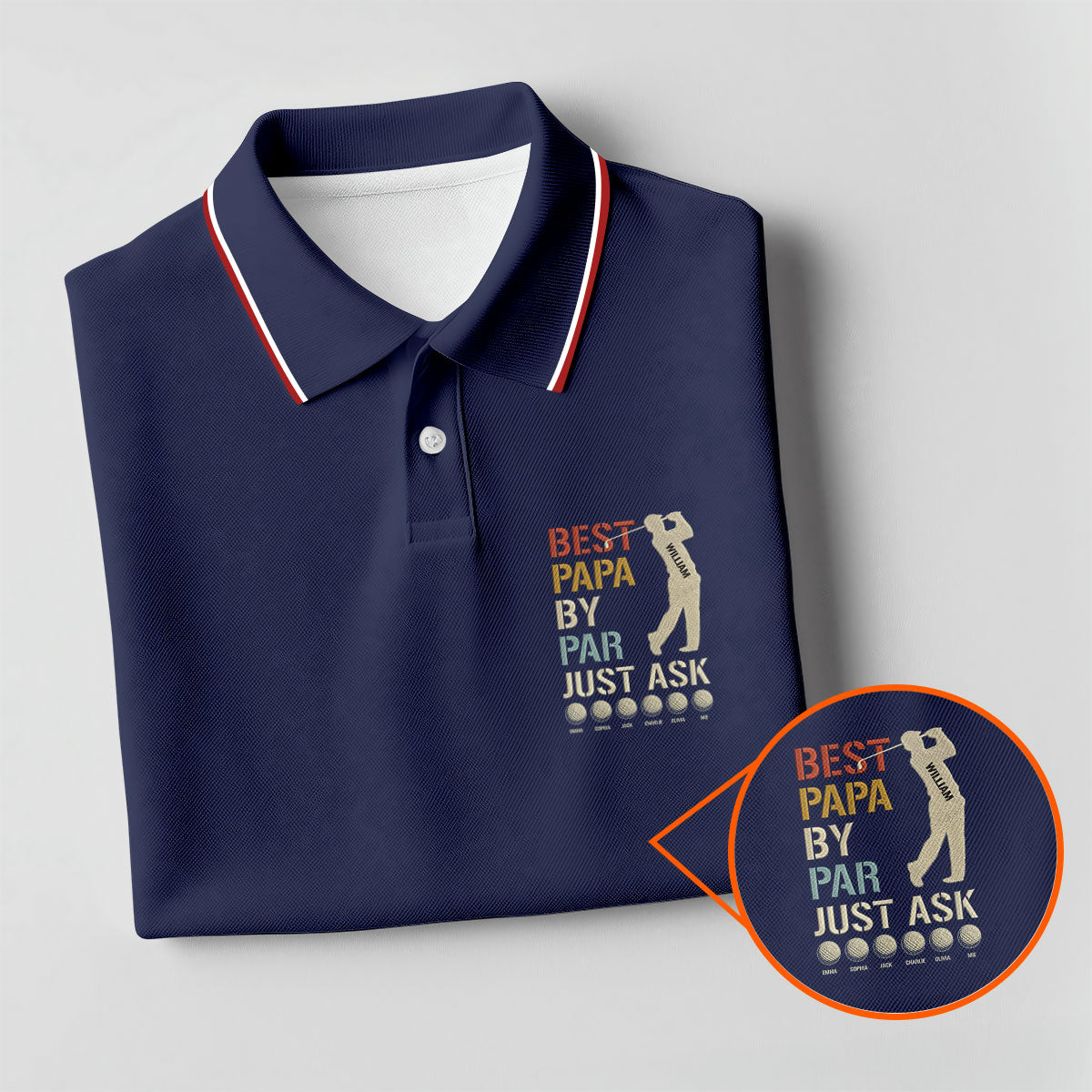 Best Dad Papa By Par Just Ask Father's Day Golf Shirt, Golf Gift For Dad, Polo Shirtor Men