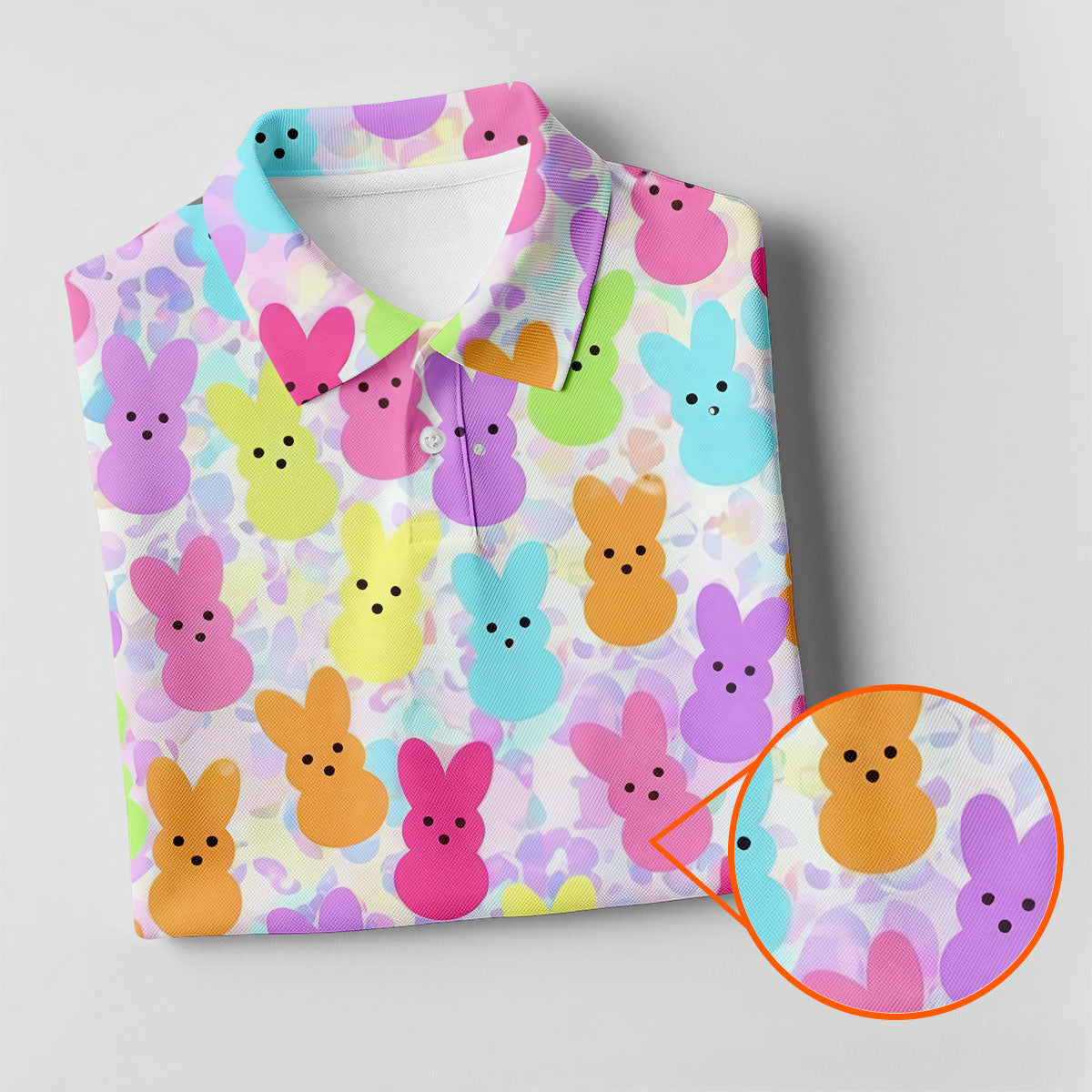 Pastel Easter Peeps Golf Shirts For Men, Cute Golf Outfit, Men's Funny Golf Shirts, Polo Shirt Men