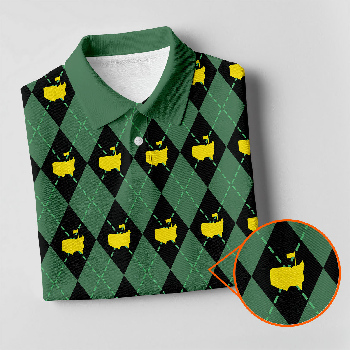 Green and Black Classic Argyle Women Golf Top, Ladies Sleeveless Polo, Women's Polo Shirt