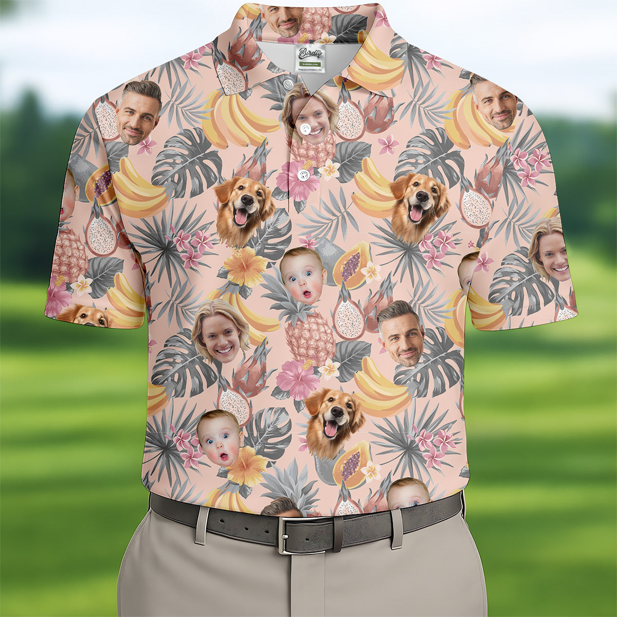 Pink Tropical Fruit, Vintage Hawaiian Shirts, Hawaiian Golf Shirts, Custom Pet Shirt, Best Golf Gifts Men