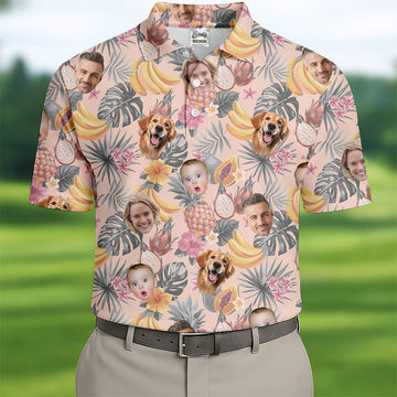 Pink Tropical Fruit, Vintage Hawaiian Shirts, Hawaiian Golf Shirts, Custom Pet Shirt, Best Golf Gifts Men