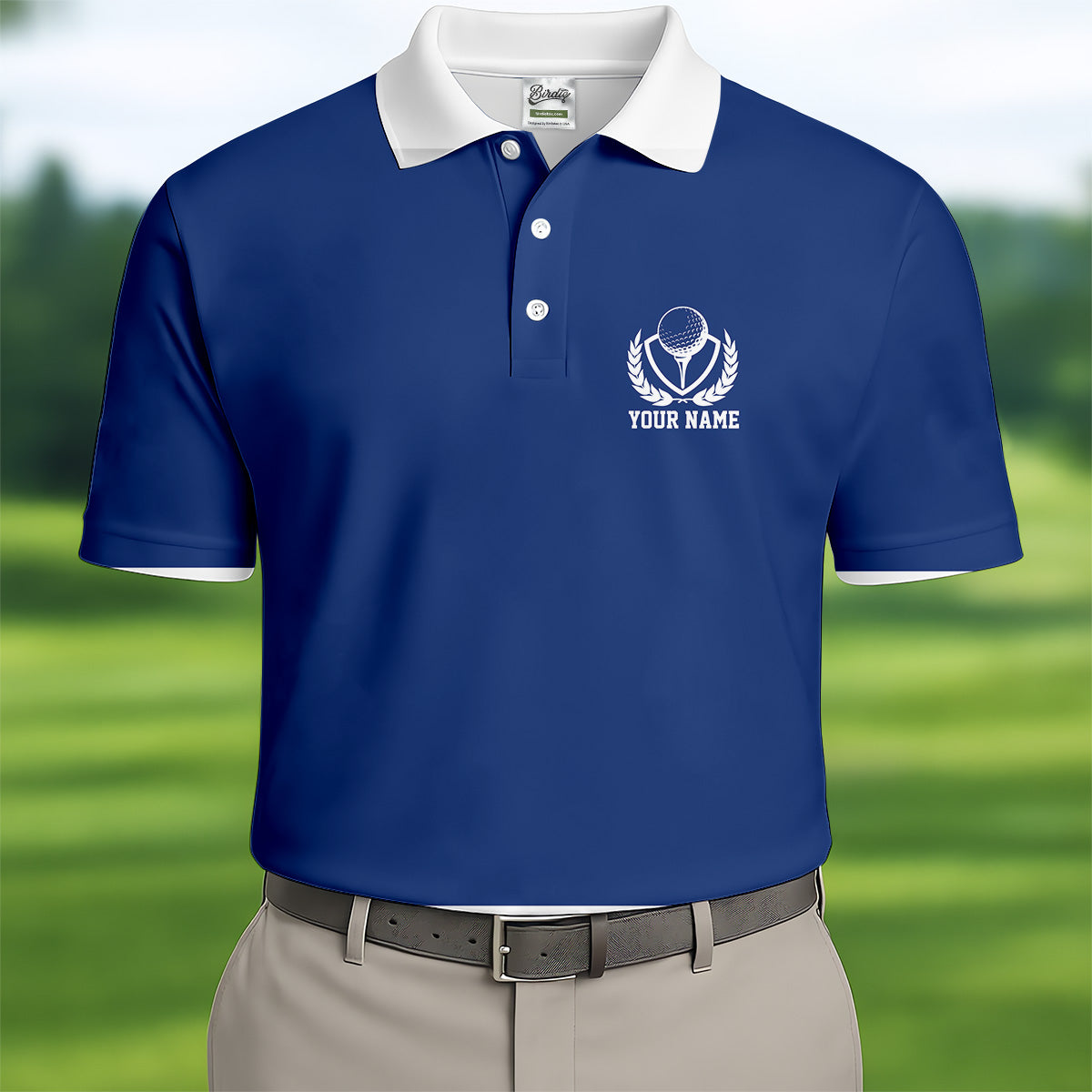 Blue And White Striped Golf Shirt, Golf Tops For Men, Mens Golf Polo Shirt Cool Golf Gifts, Golfing Apparel
