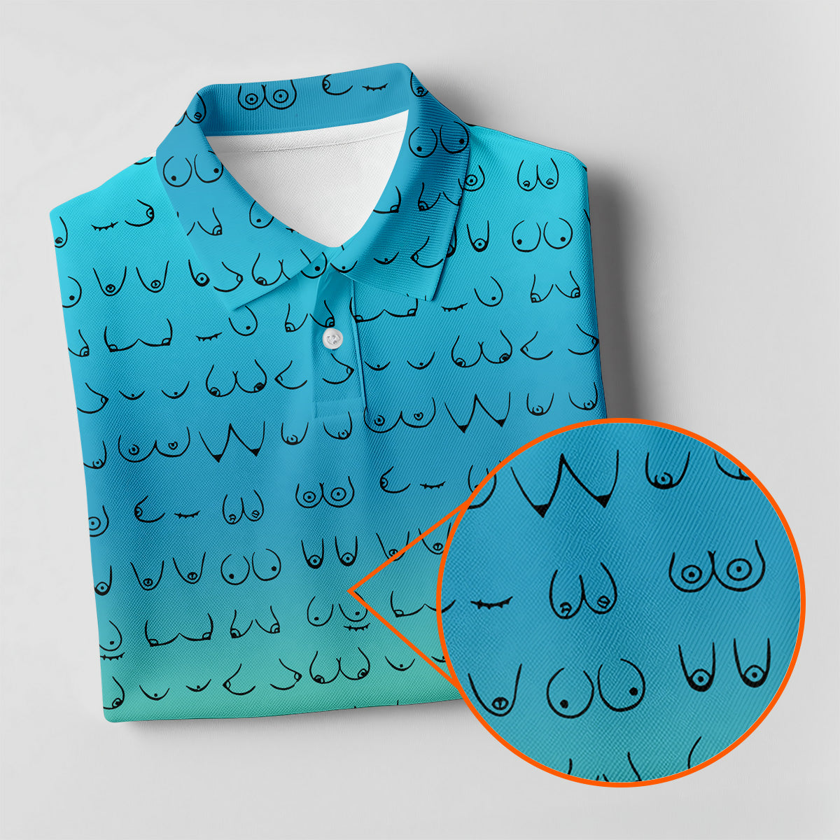 Blue Ombre Funny Golf Shirts Women, Ladies Golf Shirts, Womens Golf Tops, Ladies Golf Polos