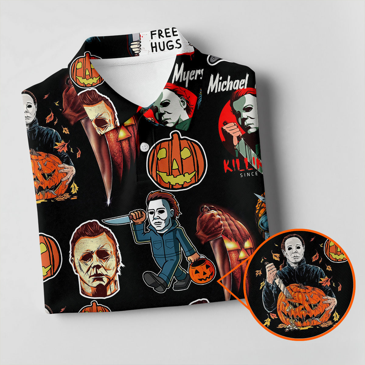 Michael Myers Halloween Women Golf Shirt, Classic Horror Characters Ladies Golf Polos, Horror Movie Shirt